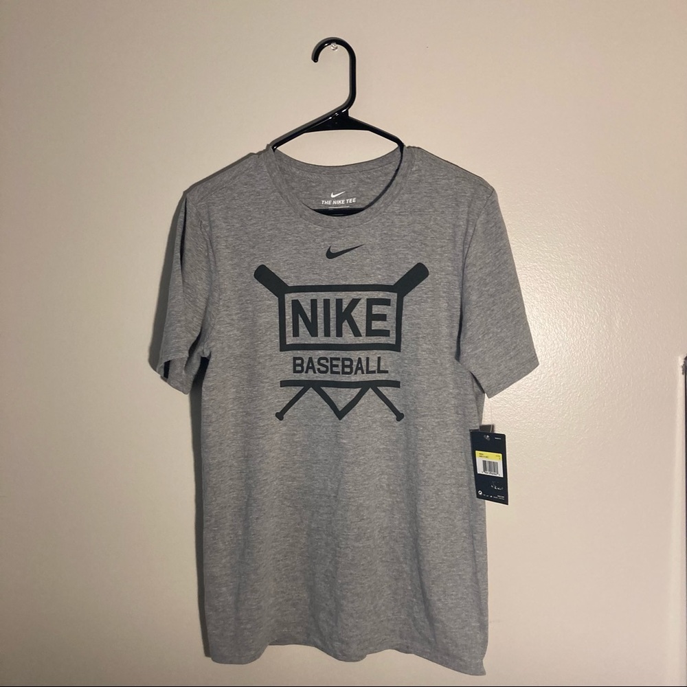 Nike Baseball T-Shirt, Short sleeve, Mens Small, Gray